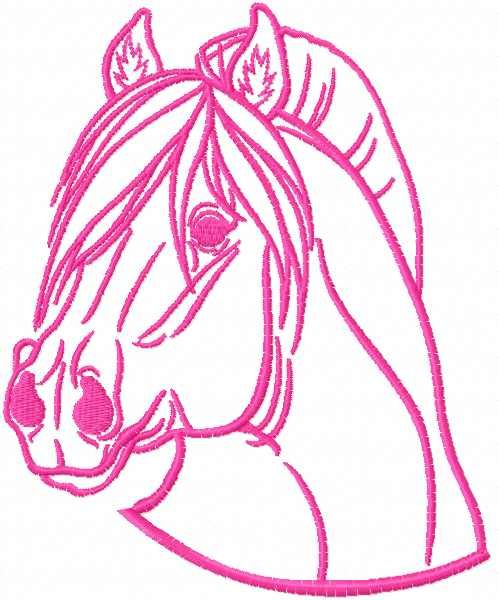 Pink horse free embroidery design
