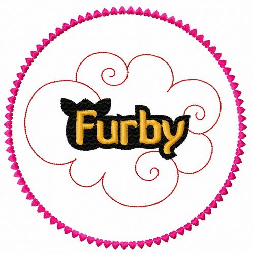 Furby Boom machine embroidery design