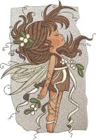 Snowberry fairy embroidery design