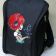 Black backpack with Music girl embroidery design
