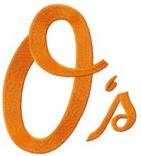 Baltimore Orioles alternative logo embroidery design