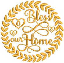 Bless our home embroidery design