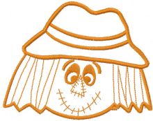 Scarecrow head one colored embroidery design