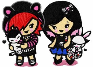 Ivie and Demi embroidery design