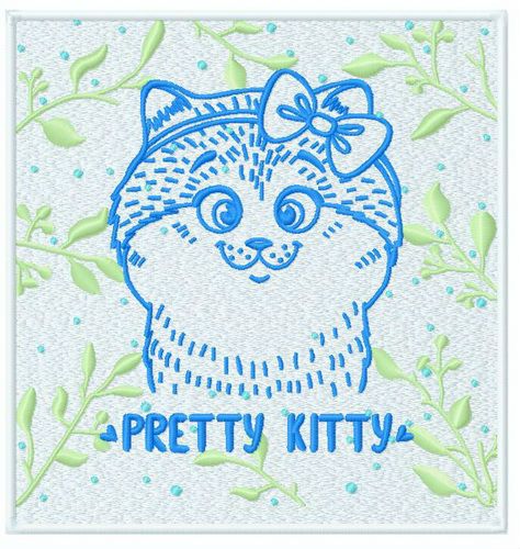 Pretty kitty 2 machine embroidery design