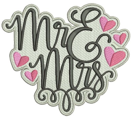 Mr & Mrs machine embroidery design