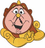 Cogsworth smiling embroidery design