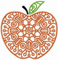 Apple potholder embroidery design