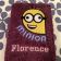 Crazy Minion on purple embroidered towel 