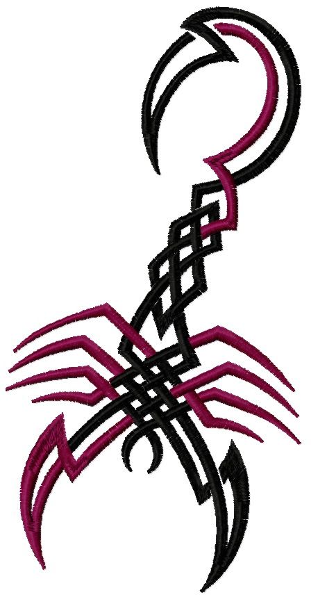 Tribal scorpion 1 machine embroidery design