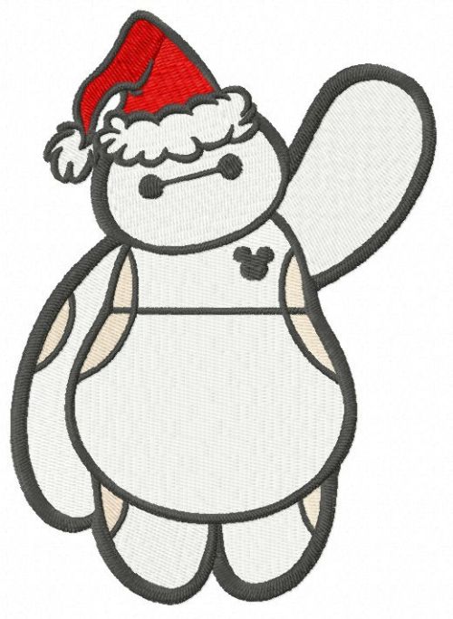 Merry Christmas Baymax machine embroidery design
