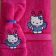 Embroidered Hello Kitty Butterfly design on towel