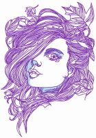 Girl and autumn fall 4 embroidery design