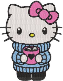 Hello kitty warm vibes embroidery design