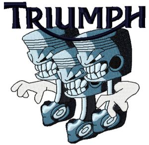 Triumph trio logo embroidery design