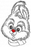 Bunny red nose free embroidery design