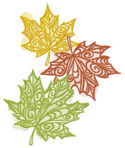 Maple leaves 5 machine embroidery design