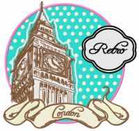 Retro London embroidery design
