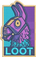Loot llama embroidery design