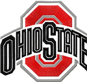 Ohio State Buckeyes alternate logo machine embroidery design