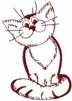 Hand drawn cat free embroidery design 1