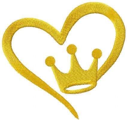 Gold king heart free embroidery design