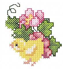 Little Easter Chicken cross stitch free embroidery design