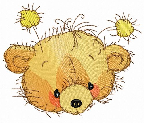Teddy bear muzzle machine embroidery design