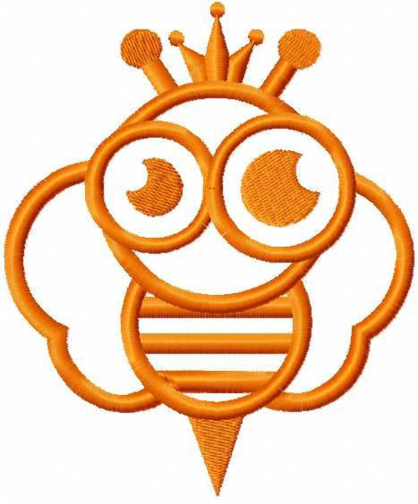Bee king free embroidery design