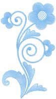 Light blue flower embroidery design