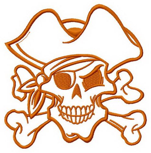 Pirate's skull 3 machine embroidery design