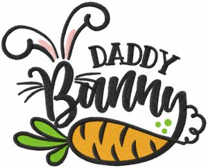 Daddy bunny embroidery design