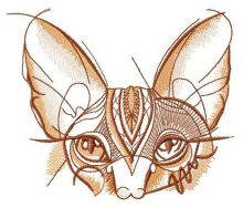 Attentive cat embroidery design