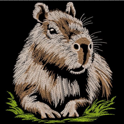 Capybara on Grass free embroidery design