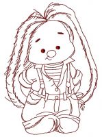 Bunny Mi the gardener 2 embroidery design