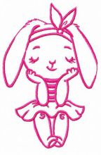 Bunny girl embroidery design