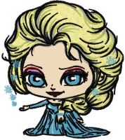 Elsa Chibi embroidery design