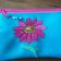 Small cosmetic bag with flower free embroidery design