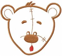 Kostenloses Stickdesign für Teddybär-Applikationen