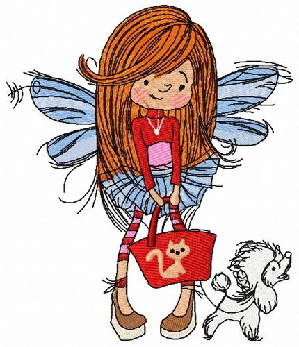 Shopping fairy 5 machine embroidery design