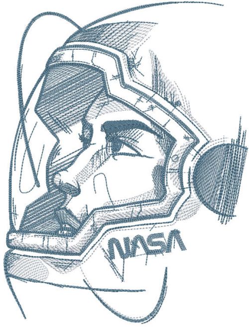 Astronaut in a helmet embroidery design