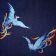 Blue crane designs embroidered