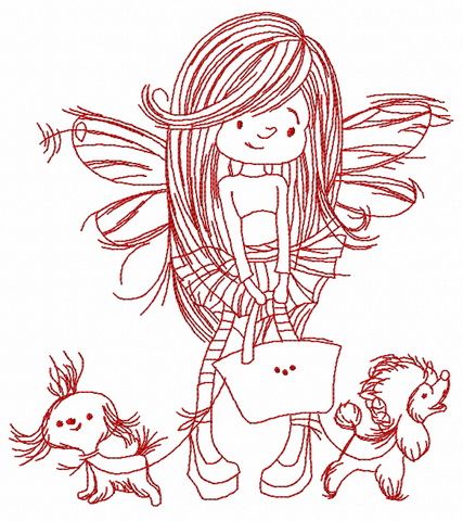 Shopping fairy 2 machine embroidery design