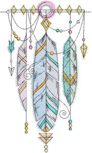 All colors of Native America embroidery design