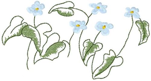 Blue flower free embroidery design