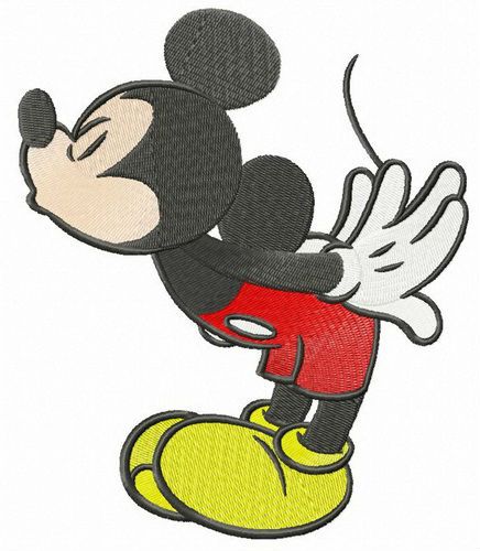 Mickey's first kiss machine embroidery design