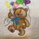 Teddy Bear with Balloons embroidery design