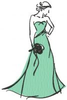 Graceful bride embroidery design