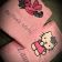 Pink bath towels with girlish embroidery designs