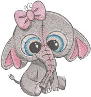 Elephant Mary embroidery design
